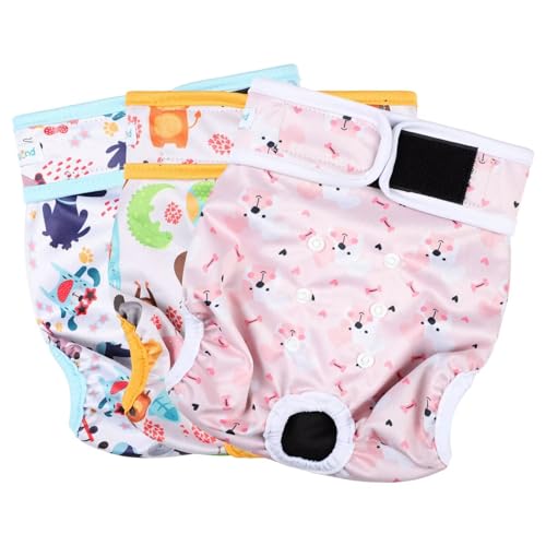Image of Paw Legend Washable Reusable Female Dog Period Diapers for Heat Doggie Puppy Diapers for Female Dogs (3 Pack,X-Small)