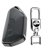 KUNIO Car Key Fob Cover Case Fit for VW Golf 8 Seat Leon MK 4 MK8 Skoda Key Protective Cover Keychain Key Holder Automotive Interior Accessories 3 Button C Black