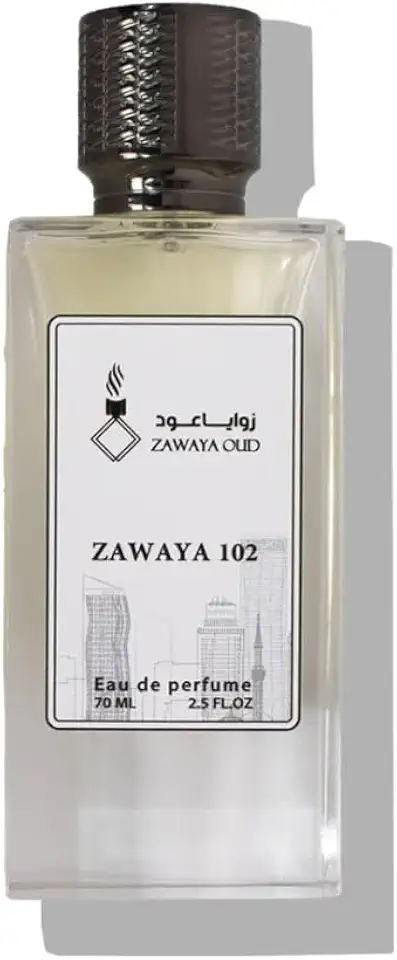 زوايا عود زوايا 102، عطر إيو دي بارفيوم، حجم 70 مل، رائحة خشبية وحمضية، تصميم عصري أنيق