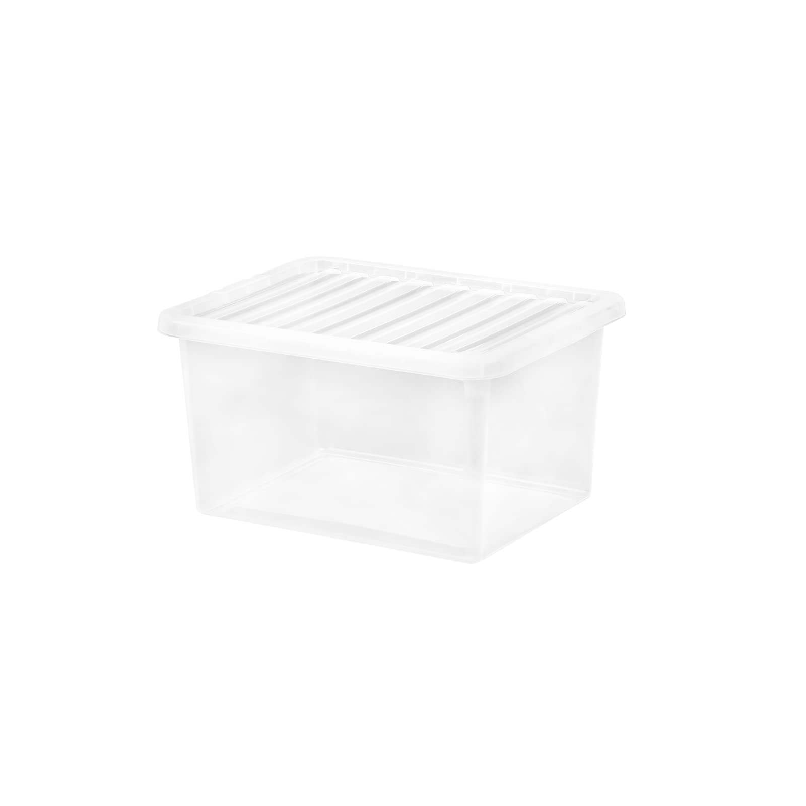 Selgen Crystal Clear 37L Plastic Storage Boxes Box & Lid Home Office Stackable Nestable (48.00 X 38.50 X 26.00 Cm)