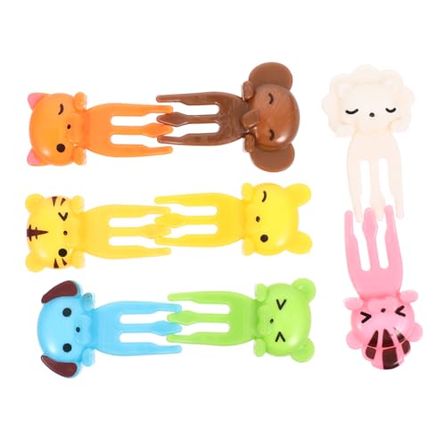 AUTSUPPL Kids Lunch Box Accessories 8pcs Cartoon Animal Forks Food Picks Forks for Fruits Snacks and
