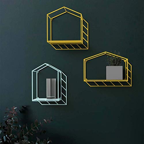 Étagères flottantes cubes en métal jaune taille E pour rangement mural - 4