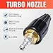 YAMATIC Pressure Washer Tips Turbo Nozzle 4000 PSI Max. 5000 PSI, 360° Rotating Turbo Spray Tips For Power Washer with 1/4