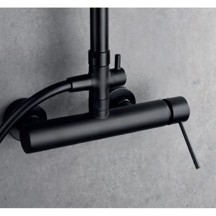 Mice Duschsäule Mit Ausziehbarer Stange 95-125 Cm – Höhenverstellbar, Mattweiß, Inkl. Handbrause
