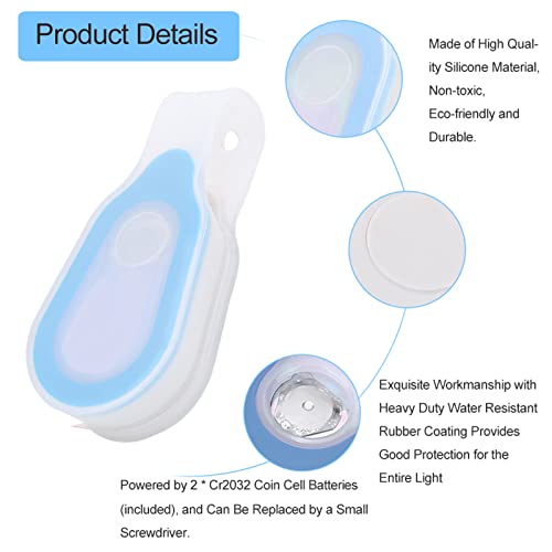plplaaoo Clip on Flashlight,Running Light,Hands Free Clip on Torch,Silicone Night Cycling Safety Warning LED Flash Light Lamp for Camping Dog Walking Running Emergency Activities(Blue) - Image 3