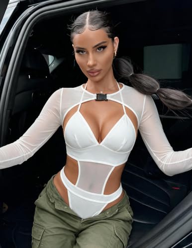 Image of Avidlove Rave Outfits for Women Festival Sexy Lingerie Bodysuit 2 Piece