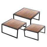 3 Stück - Buffet Aufzüge 17,2/19,7/22,2 cm, Schwarz, Eisen