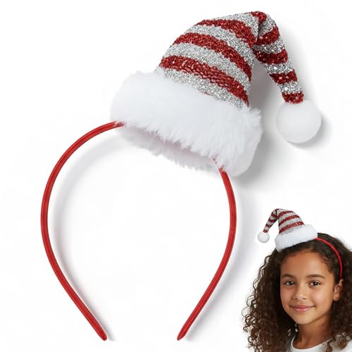 ForBaysy Christmas Hat Headbands For Women and Girls Santa Xmas Hat For Christmas Party Decoration Headwear