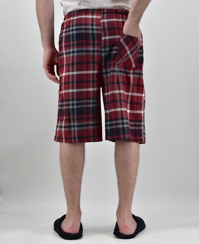 Image of Andrew Scott Men's Cotton Flannel Soft Woven Lounge PJ Shorts | Drawstring & Pockets | Multi Packs