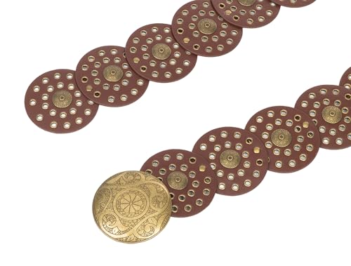 Wide-Disc-Western-Belt-Womens Vintage Rivet Belts Concho-Punk Boho-Hollow-Waist-Belt for Dress Jeans2