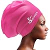 Waterproof Extra Large Silicone Swimming Caps Turban for Black Women Girls Men with Long Hair Braids Dreadlocks to Keep Hair Dry