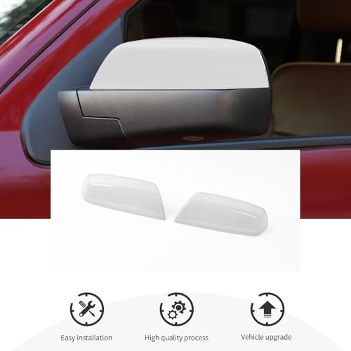 White Rearview Mirror Half Caps Cover,Left & Right Side Mirror Cover Caps for 2014-2018 Chevy Silverado GMC Sierra Tahoe Suburban Side View Door Mirror Cover by CheroCar - Used condition - Image 5