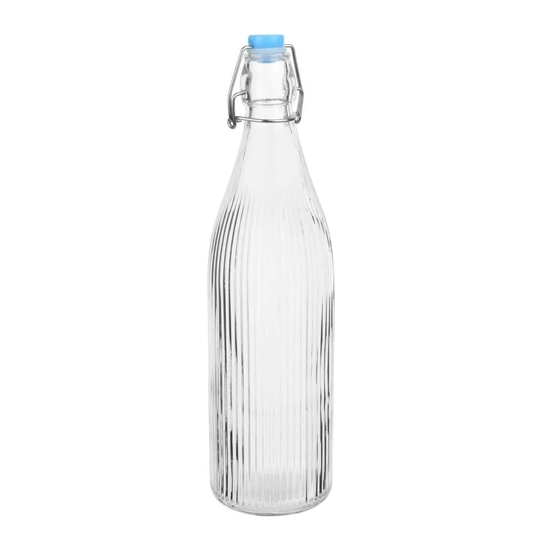 Nisbets Limited Transparent Olympia Olympia Ridged Swing Top Water Bottle - 1Ltr (Box 6)