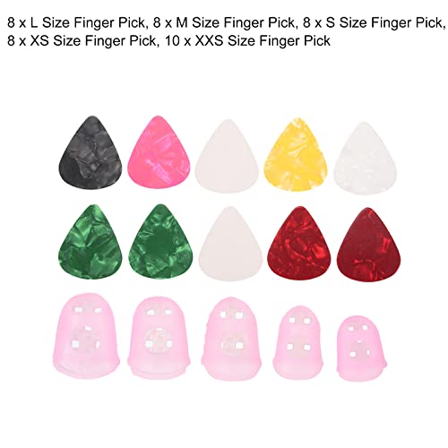 sourcing map Finger Médiators Guitare Médiators Doigt Pointes Protecteurs L M S XS XXS Dimension Rose Paquet de 40 - Les Beatles, Paul McCartney, John Lennon, RIngo Starr, George Harrison sourcing map Finger Médiators Guitare Médiators Doigt Pointes Protecteurs L M S XS XXS Dimension Rose Paquet de 40 – Image 4