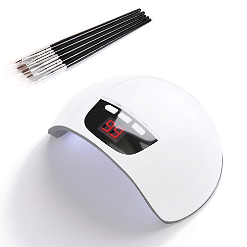 Lámpara Secador de Uñas 54 W, Profesional USB Lámpara LED UV Uñas para Esmalte de Uñas de Gel, con Temporizador de 30s 60s 99s y Sensor de Infrarrojos y Pantalla LED, para Manicura/Pedicure Nail Art