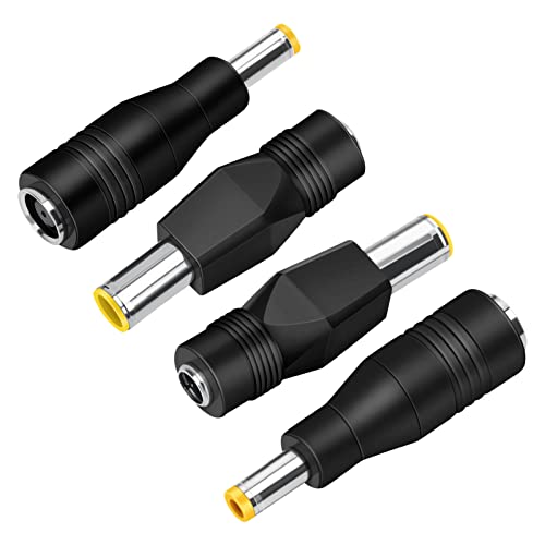 woyada Netzsteckeradapter, 2 Stück DC 8 mm Stecker auf DC 5.5 mm x 2.1 mm Buchse und 2 Stück DC 5.5 mm x 2.1 mm Stecker auf DC 8 mm Buchse, Universeller Netzsteckeradapter Cover