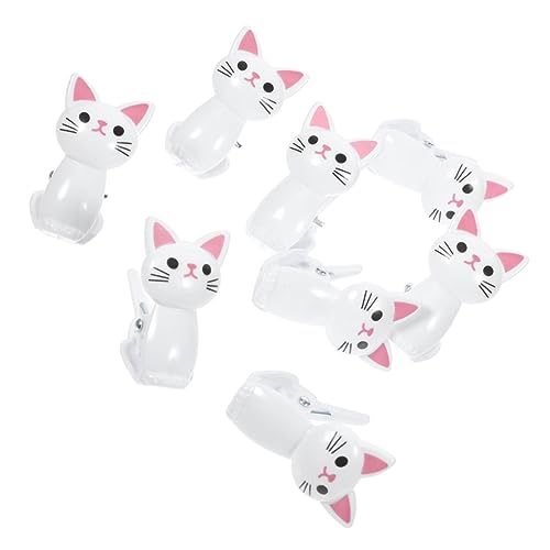 DOITOOL 8pcs Bags Sealing Clips Chip Bag Sealing Clips White Plastic Sealing Clamps Cute Bag Clips