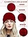 Senker Fashion Beanie Hats for Women, Winter Slouchy Knit Beanies Warm Fleece Lined Chunky Oversized Skull Cap Gifts Burgundy Black
