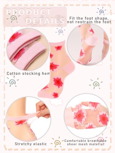 Image of Campsis Women Sheer Socks Sheer Ankle Socks for Women and Girls