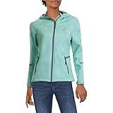 jacke druckknopf Kultiges Logo Reebok Damen Softshell Active Jacket Shell-Jacke, Paspelierung Mint Druck, Large