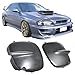 IKON MOTORSPORTS Fog Lights Cover Compatible With 1997-2001 Subaru Impreza, STI Style Black ABS Replacement Front Off Road Fog Driving Light Cover, 1998 1999 2000