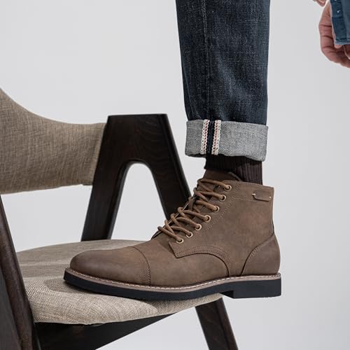 Vostey Men Boots Leather Cap Toe Casual Boots Chukka Fashion Dress Boots for Men4