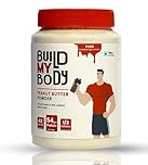 Build My Body | BMB - Pure Peanut Butter Powder | 54g Protein | Unsweetened | Unsalted | 100% Natural | 1/3 Calories | 4x Less Fat | Ideal for Smoothies, Spreads, Baking & Fitness Diets | 410g