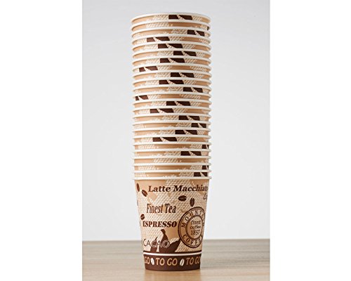 75 vasos de papel de café para llevar, vasos de papel, vasos de café con 200 ml de volumen y bonito aspecto. - Imagen 5