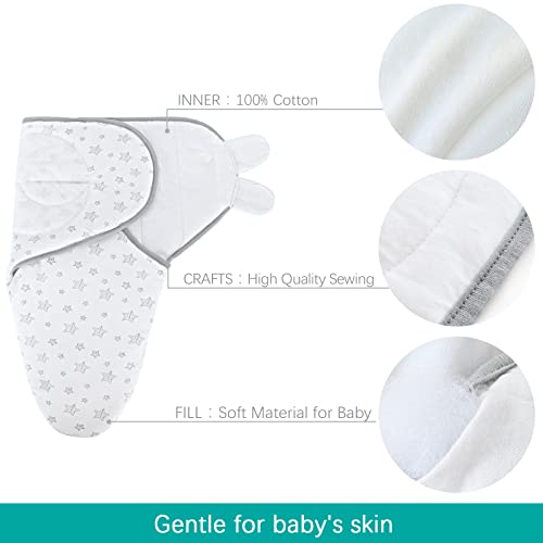 Image of Biloban Baby Swaddles 0-3 Months for Boy Girls, Warm Quilted Baby Swaddle