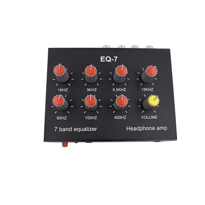 7-Band EQ Equalizer Car Audio Headset Amplifier 2 Channel Audio Mixer Equalizer EQ-7