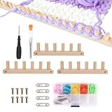 Penitue 3stk Chunky Strick-Decken Webrahmen Set, 90cm Dicker Holz Hand-Decken Garn Webrahmen mit Maßband Stumpfe Nadel Maschenmarker Häkelhilfe für Anfänger Decken Afghanen Zubehör