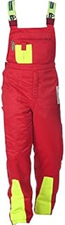 WOODSafe Schnittschutzhose Klasse 1, kwf-geprüfte Forsthose, Latzhose grün/orange, Herren - Waldarbeiterhose Größe 52 (52)