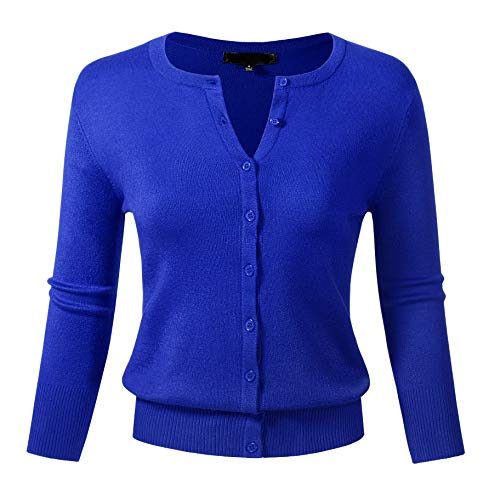 Image of Allsense Women's Long-Sleeve Crewneck Cardigan | Classic Button Down Sweater, Soft Fine Knit, Lightweight