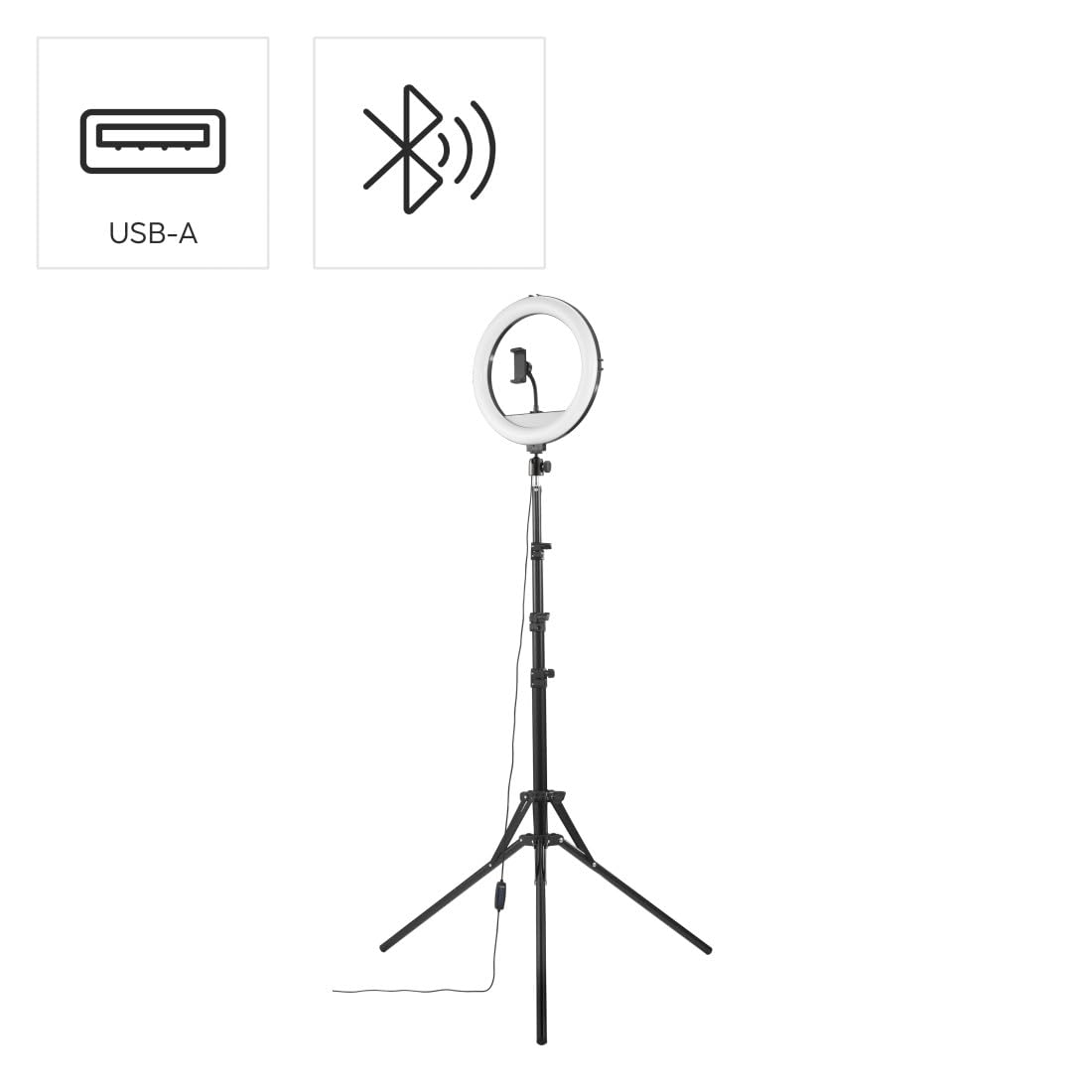 LED-Ringleuchte Spotlight Steady 120 III, Ringlicht-Stativ für Handy, 12"