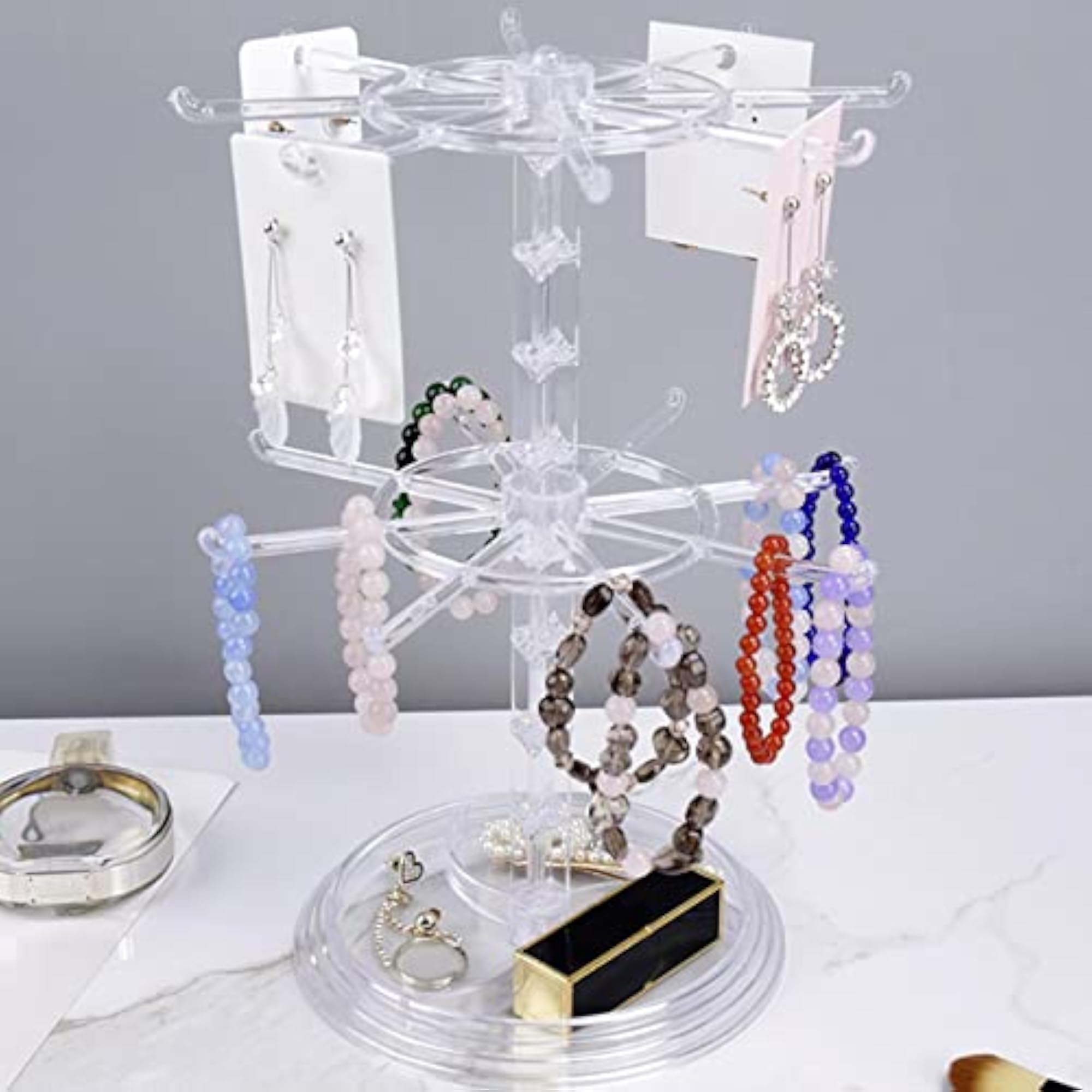 Adjustable Display Stand for High Capacity Jewelry Storage