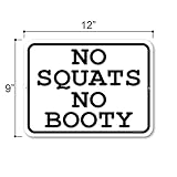 Honey Dew Gifts, No Squats No Booty, 9x12 Inch Metal Sign, Gym & Home Decor, Motivational Wall Art, HDG-1445