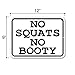 Honey Dew Gifts, No Squats No Booty, 9x12 Inch Metal Sign, Gym & Home Decor, Motivational Wall Art, HDG-1445