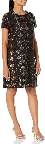 London Times Women's Sequin Dress - Sparkly Mini Dress For Parties & Special Events