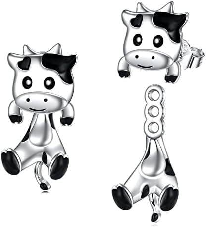 POPLYKE Cat Dog Frog Axolotl Stud Earrings for Women 925 Sterling Silver Pig Black Cat Frog Jewelry Hypoallergenic Fox French Bulldog Animal Gifts Birthday