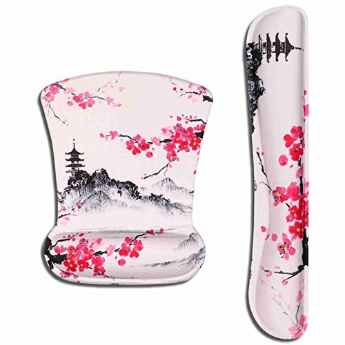 AOKSUNOVA Alfombrilla de ratón con reposamuñecas, ergonómica, con cojín de Gel, reposamuñecas, Teclado japonés