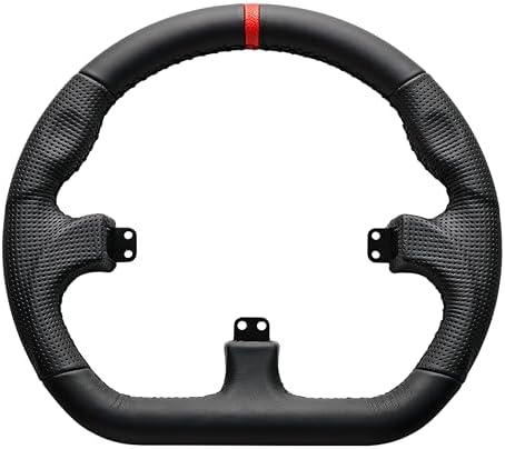 Asetek SimSports Closed D Black Leather Rim | Interchangeable Sim Racing Steering Wheel Rim for Asetek SimSports Button Boxes | Easy and Fast Installment