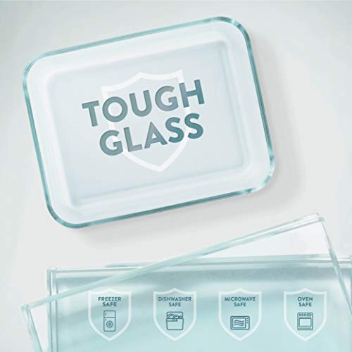 Finedine 20-Piece Glass Food Storage Container Set - 100% Leakproof, Bpa-Free, And Oven Safe - Perfect For Meal Prep And On-The-Go (Grey) #TOP4