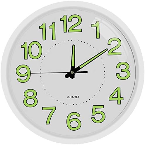 Kids Wall Clock, Learning Clock for Kids, Glow in The Dark Wall Clock for Bedroom, Non Ticking Silent Wall Clock, Colorful Illuminated Telling Time Teaching Clock,Kids Room Decor (Ice Blue, 30CM)