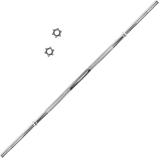 GymBeam Barra Recta cromada Lifter de 30 mm, Barra de Gimnasio cromada para Levantamiento de Pesas de 150 cm, Peso 10 kg, Capacidad de Carga 136 kg, con topes en Forma de