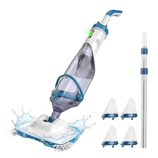 ENHULK Pool Vacuum for Above Ground Pool, Upgraded 13.4" Wide Head & Telescopic Pole, 18.5 GPM Suction, 60 Min Runtime, Cordless Handheld Rechargeable Pool Cleaner for Inground Pools (Blue)