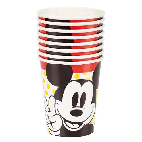 Unique Mickey Mouse Birthday Party Supplies Bundle Pack Includes Party Paper Cups - 16 Count And 1 Dinosaur Sticker Sheet #TOP2