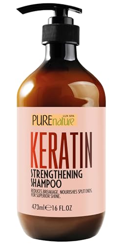 PURE NATURE LUX SPA Keratin Shampoo - Sulfate Free, Strengthening Formula - Repair Damaged and Dry...
