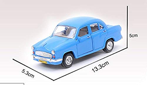 Image of Made of Non Toxic Plastic Toys Ambassador Car, Pack of 1, Pull Back Action Toys, with Soft Edges Around 15 CM in Length & 100 gram. Color (Blue)