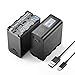 Powerextra 2 x Batterie Li-on pour Sony NP-F980 7800mAh Batterie pour Appareil Photo Sony F960 F970 F750 F550 avec Affichage à LED Alimentation Facile à Installer - avec Micro-USB Input, 5V USB Outpu