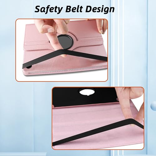 Image of TGK 360 Rotatable Smart Flip Cover for Samsung Galaxy Tab A11 8.7 Inch Case 2025 / Galaxy Tab A9 8.7 Inch 2023 (Rose Gold)